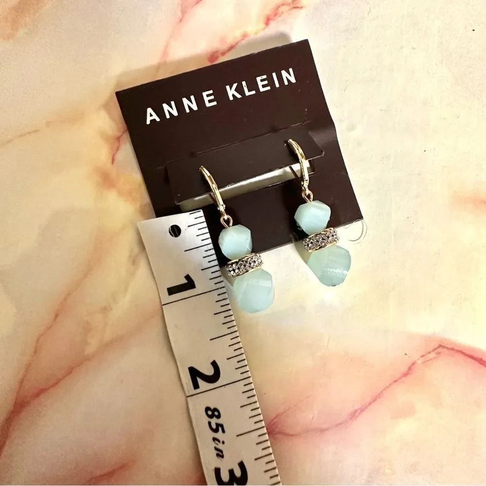 Anne Klein blue rhinestone drop earrings
